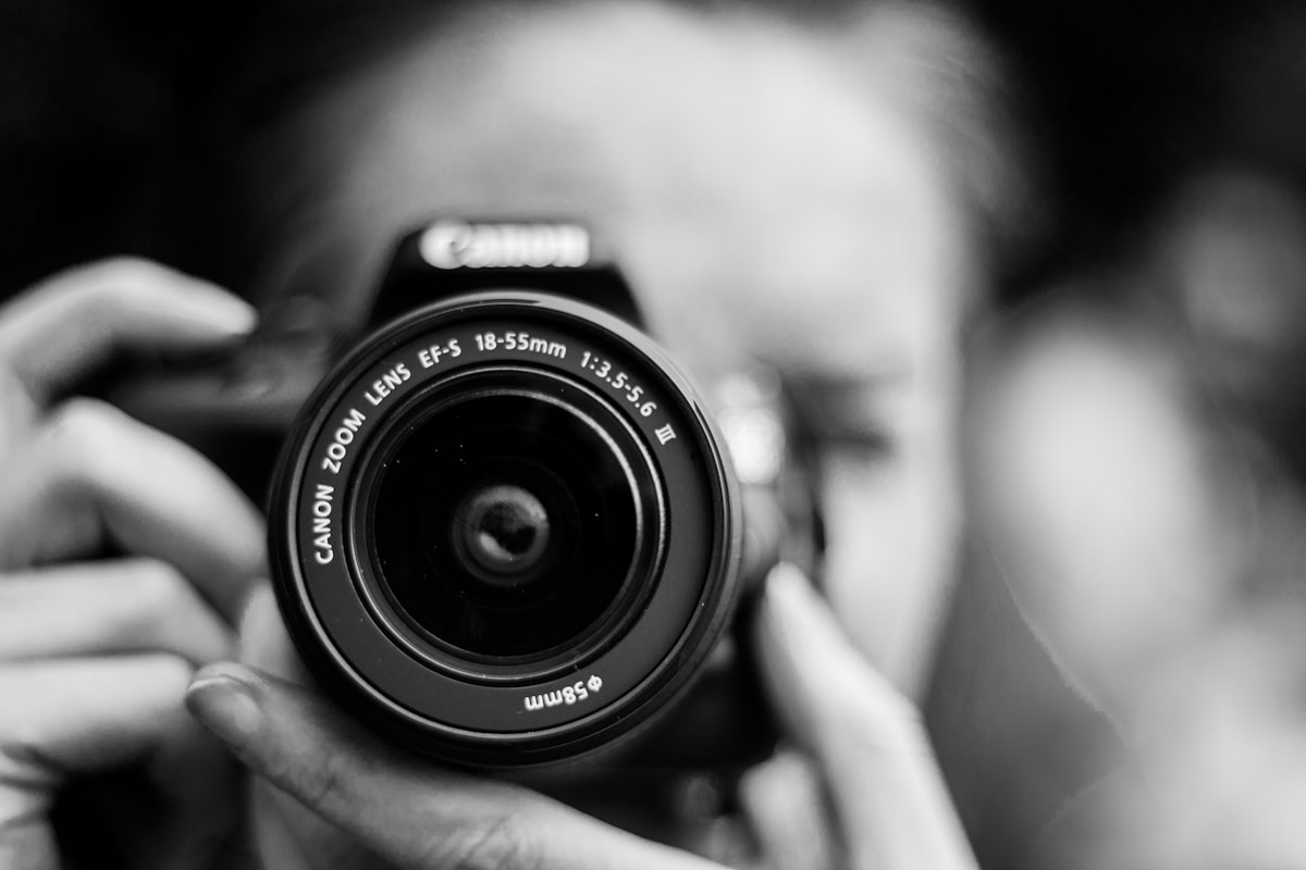 Photographer at work with a camera